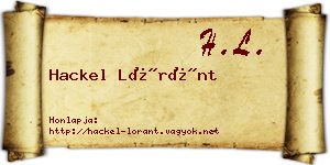 Hackel Lóránt névjegykártya
